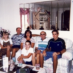 Grandpa with Rocky's family-Rachel, Rocky, Susan, Grandpa, Cody & Nina