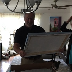 Dad receiving his Father's Day gift 2016