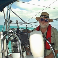 Jim sailing the Bahamas Feb 17, 2002