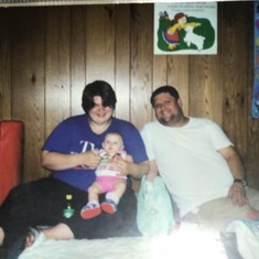 Jim and his daughter with her mother amber