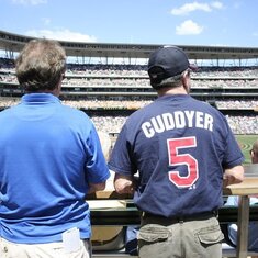 Jim and his brother Thom at a Twins game