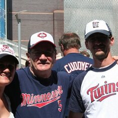 Jim with his niece Chelsea and nephew Dustin at a Twins game