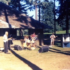Leverich Park. Jimmy on the far right jamming in the park.