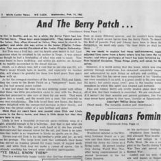 1962 Article Tim Robinson found called "And the Berry Patch..." - Second Page