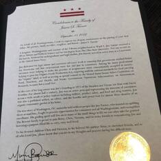 Condolence letter from Washington, D.C. Mayor, Muriel Bowser, 2 of 2