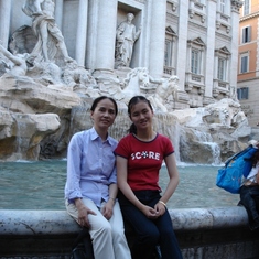 In front of the Fontana di Trevi (Trevi Fountain) on our first holiday to Europe in 2005. 