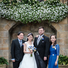 On Yun and Markus' wedding day at Lumley Castle in Durham, in 2017. (Yun had completed her Ph.D and began a postdoctorate at Durham University) 
