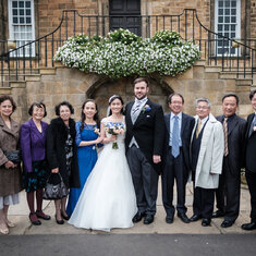 With some members of the 'Hull family' at Yun and Markus' wedding at Lumley Castle, Durham, 2017