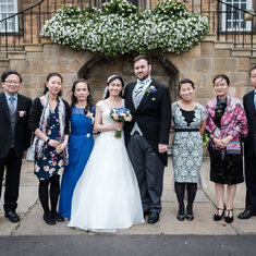With the Yin Family and Tianying at Yun and Markus' wedding, Lumley Castle, Durham 2017