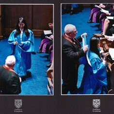 Yun at her PhD graduation from University of St Andrews, from which Jingqi and Fei were absent due to Jingqi undergoing radiotherapy. June 2018