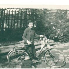 Jiun and bike early 1940s