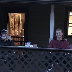 Jonas and Grampa enjoying the deck