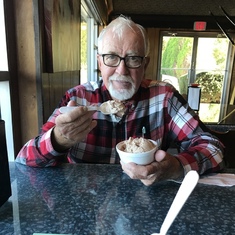 Enjoying Meyers Dairy ice cream