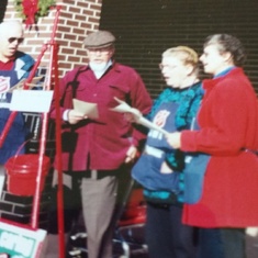 Singing outside Meyer Dairy Christmas 1999 with Karl and Evelyn Bartsch.