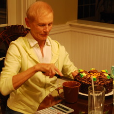 Mom celebrating her Birthday at Jeff's house 2010