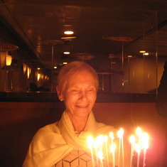 The entire boat was singing Happy Birthday to her! Check out that smile 80 years young.