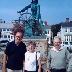 Joan in Gloucester, Massachusetts with her friends Dieter and Arthur