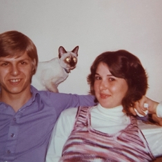 1971 Thunder Bay. Our Chocolate Point Siamese "Happy".