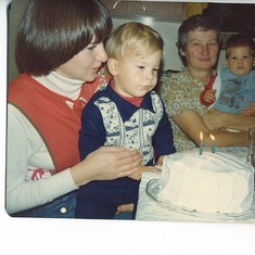 October 7, 1976. Andrew is 2 years old. With his Nona and brother, Neil. Thunder Bay.