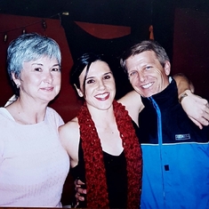 Joan, Katie Flinn & Ray celebrating a Coil Yoga Studio anniversary.