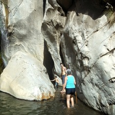Andreas Canyon Waterfall, Palm Springs. Nona & Carley