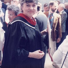 Graduation with her Master's of Divinity from United Theological Seminary, 1986.