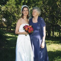 With Lucy on her wedding day, 2004.