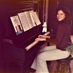 Joan's first used upright piano, Nashville