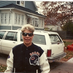 Mom in front of Jenny's house Kenosha, Wisconsin.