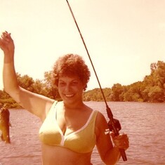 Mom in Antioch, Illinois fishing. Good memories!