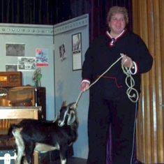 joanie schneider with goat
