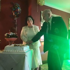 Joan and Russell on their 50th wedding anniversary. 