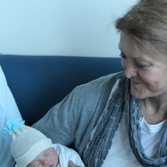 A very proud grandmother welcomes baby Lennox
