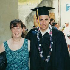 Joanie and Mike at his graduation, 2000.