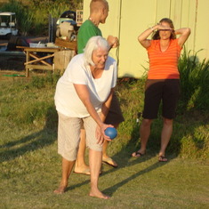Bocce ball with Aunt Marilyn.
