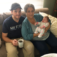 Holding newborn Fiona October 2019
