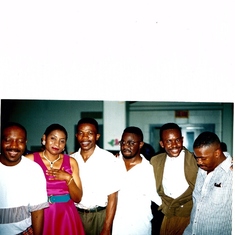 July 1993.  Emile Epanty, Evelyn Mambo Ekobena, Raymond Ekobena, Joe Burnley, Mo Dasabe, Eddy Ekobena.