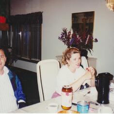 Xmas at my house, sister Pat with Joe and Donna 1996 ish