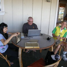 Joe doing research for his photographic book on North O'ahu at the Polo Club on 28 November 2010.