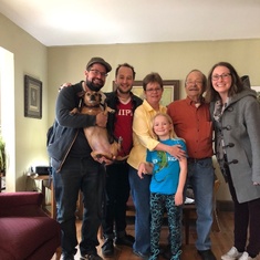 2018 Madison, WI: Mike, Ginger the Dog, Tony, Nancy, Louise, Joe and Susan Lund