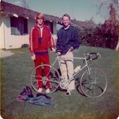 Dad and one of our first bikes..we rode around the mountains after mowing the lawn on Saturdays...