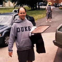 Joe in the Duke sweatshirt I got him in 1987 (still have it!)