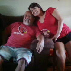 Me & My Daddy watching the Cardinals game
