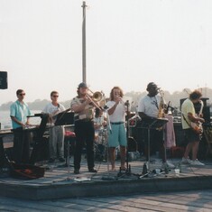 1996 - playing with This Side Up on the dock at Claudio's - Greenport, NY