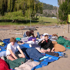 Waking up at Lake Roosevelt (May 2005) with Phi Tau