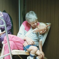 Joel with Grandma Kitty about 2 years old