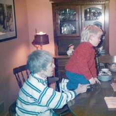 Winter 1988 Joel with Grandma Kitty and Uncle Jeff