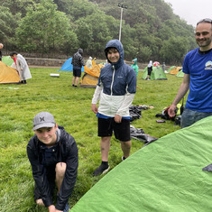 Setting up the tent at the G6 Mentoring Trip 