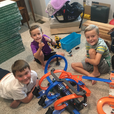 Joel playing with his cousins Jaxon and Kaison