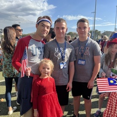 Paige was so excited to run into her brothers at International Day 2023.